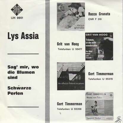 Lys Assia - Sag' Mir, Wo Die Blumen Sind + Schwarze Perlen (Vinylsingle)