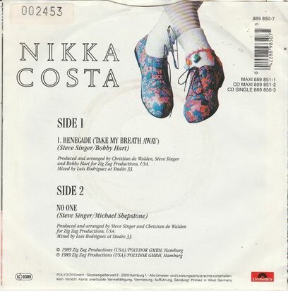 Nikka Costa - Renegade + No One (Vinylsingle)