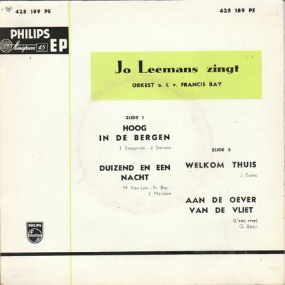 Jo Leemans - Jo Leemans Zingt no. 2 (EP) (Vinylsingle)