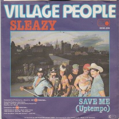 Village People - Sleazy + Save me (Vinylsingle)