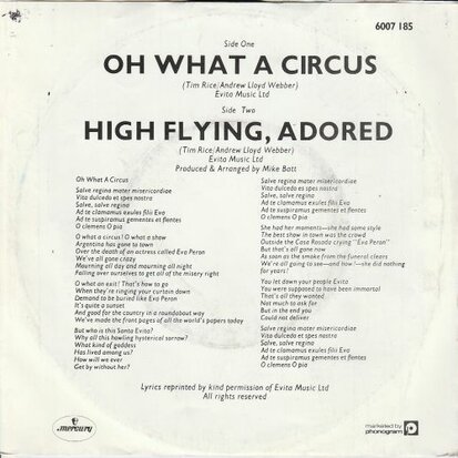 David Essex - Oh what a circus + High flying. adored (Vinylsingle)