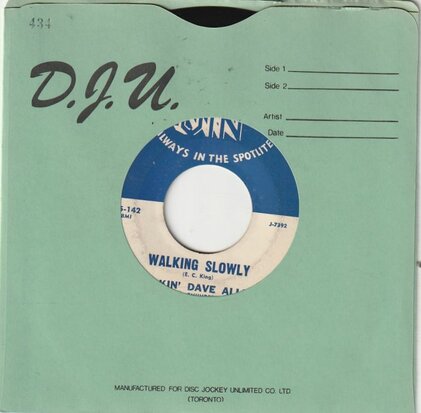 Rockin' Dave Allen - Walking Slowly + Alone (Vinylsingle)