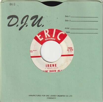 Rockin' Dave Allen - Irene + Forever Trying To Change My Ways (Vinylsingle)