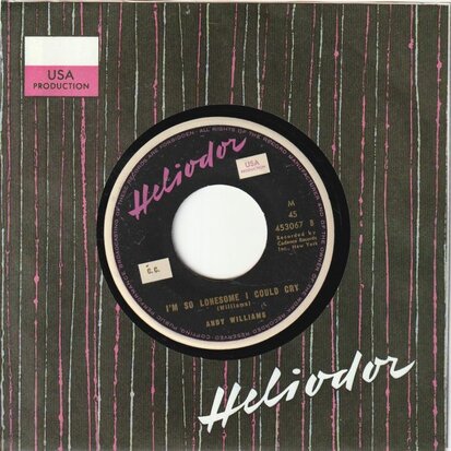 Andy Williams - I'm so lonesome I could cry + The village of St. Bernadette (Vinylsingle)