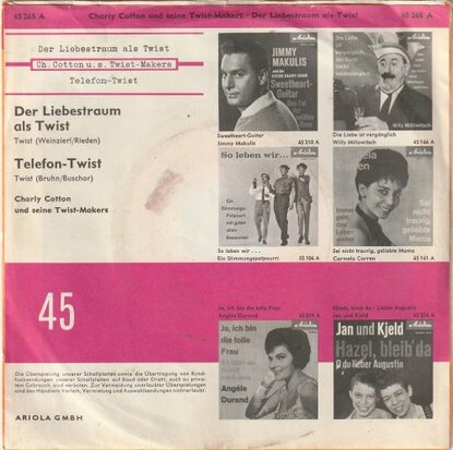 Charly Cotton - Der liebestraum als twist + Telefon twist (Vinylsingle)