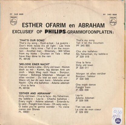 Esther & Abraham Ofarim - Don't think twice it's all right + 900 miles from my home (Vinylsingle)