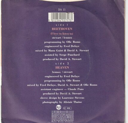 Eurythmics - Beethoven + Heaven (Vinylsingle)