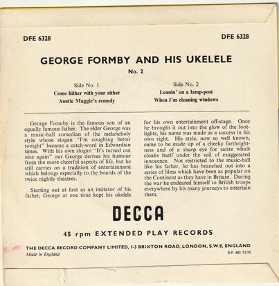 George Formby - George Formby And His Ukelele No. 2 (EP) (Vinylsingle)