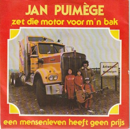 Jan Puimege - Zet die motor voor m'n bak + Een mensenleven (Vinylsingle)