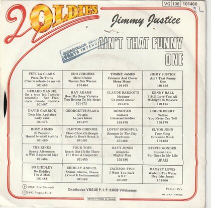 Jimmy Justice - Ain't that funny + One (Vinylsingle)