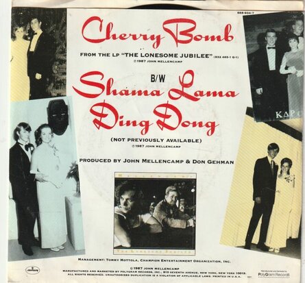 John Cougar Mellencamp - Cherry Bomb + Shama lama ding dong (Vinylsingle)