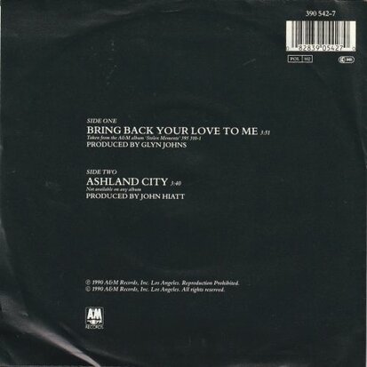 John Hiatt - Bring back your love to me + Ashland city (Vinylsingle)