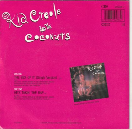 Kid Creole & the Coconuts - The sex of it + He's takin' the rap (Vinylsingle)