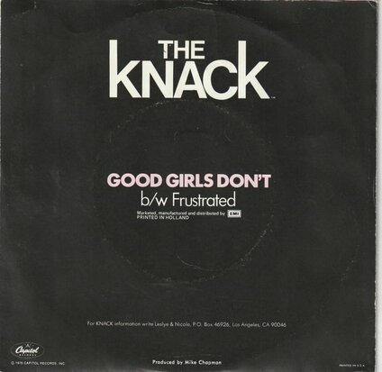 Knack - Good girls don't + Frustrated (Vinylsingle)