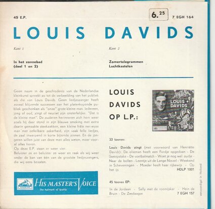 Louis Davids - In Het Zonnebad (EP) (Vinylsingle)