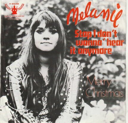 Melanie - Stop, I don't wanna hear it anymore + Merry christmas (Vinylsingle)