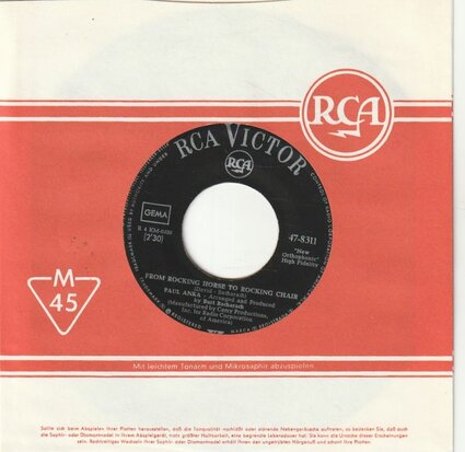 Paul Anka - From rocking horse to rocking chair + Cheer up (Vinylsingle)