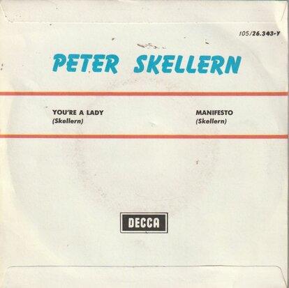 Peter Skellern - You're a lady + Manifesto (Vinylsingle)