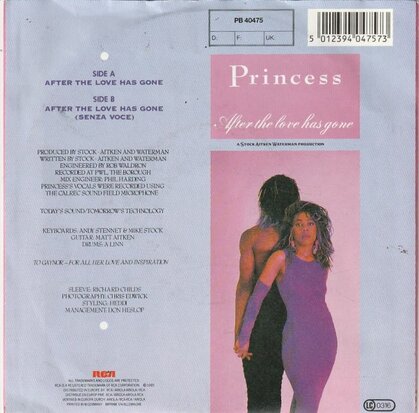 Princess - After the love has gone + (instr) (Vinylsingle)