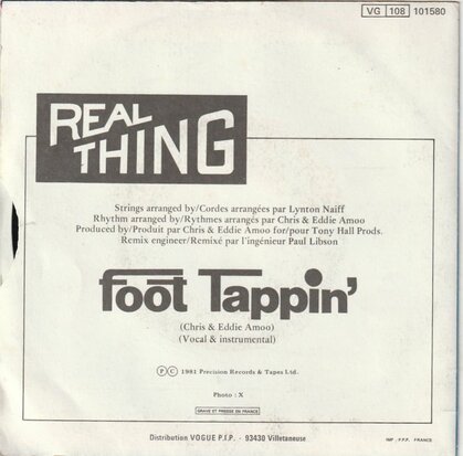 Real Thing - Foot Tappin' + (Instrumental) (Vinylsingle)