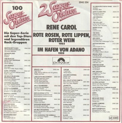 Rene Carol - Rote rosen, rote lippen, rote wein + Im hafen von Adano (Vinylsingle)