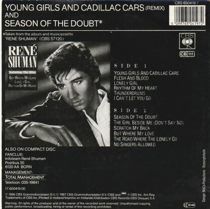 Rene Shuman - Young girls and cadillac cars + Season of. (Vinylsingle)