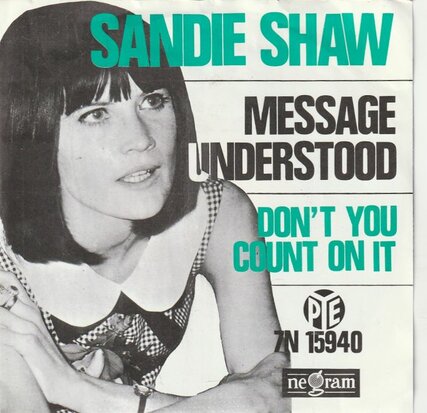 Sandie Shaw - Message understood + Don't you count on it (Vinylsingle)