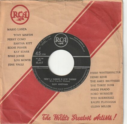 Slim Whitman - There's a rainbow in ev'ry teardrop + I'm casting my lasso (Vinylsingle)