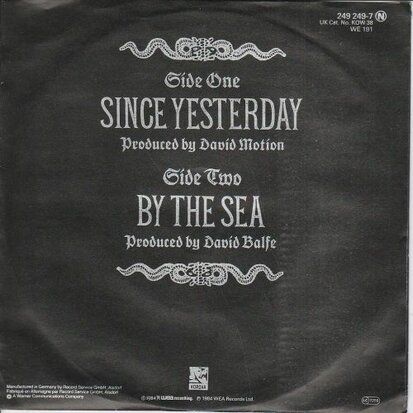 Strawberry Switchblade - Since yesterday + Bye the sea (Vinylsingle)