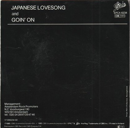 Ten Sharp - Japanese lovesong + Goin' on (Vinylsingle)