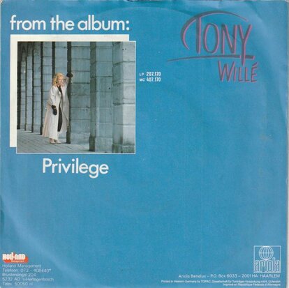 Tony Wille - Hungry nights + Sail away (Vinylsingle)