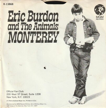 Eric Burdon & Animals - Monterey + Ain't That So (Vinylsingle)