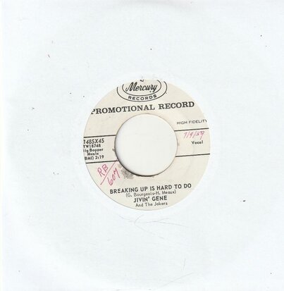 Jivin' Gene and the Jokers - Breaking Up Is Hard To Do + My Need For Love (Vinylsingle)