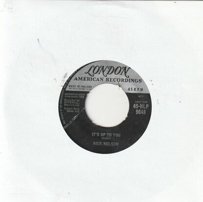 Ricky Nelson - It's up to you + I need you (Vinylsingle)