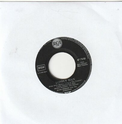 Elvis Presley - Lonely man + Torna a surriento (Vinylsingle)