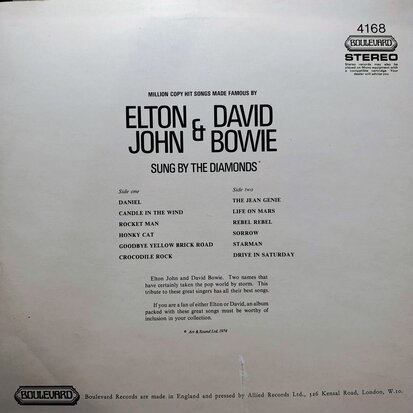 The Diamonds - Million Copy Hit Songs Made Famous By Elton John & David Bowie (Vinyl LP)