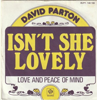 David Parton - Isn't she lovely + Love and peace of mind (Vinylsingle)