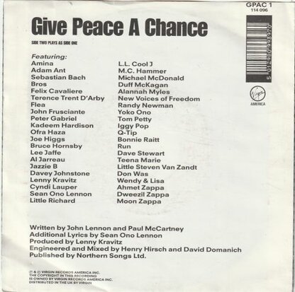 Peace Choir (John Lennon) - Give peace a chance + (no b-side) (Vinylsingle)