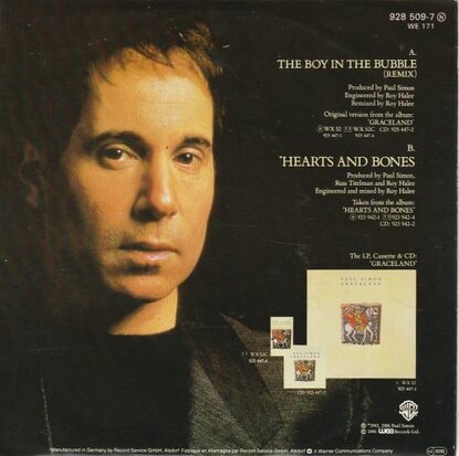 Paul Simon - The boy in the bubble + Hearts and bones (Vinylsingle)