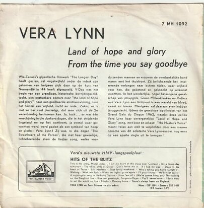 Vera Lynn - Land of hope and glory + From the time you say goodbye (Vinylsingle)