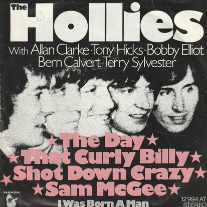 Hollies - The day that Curly Billy shot down + Born a man (Vinylsingle)