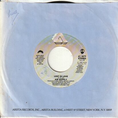 Air Supply - Lost in love + I don't want to lose you (Vinylsingle)