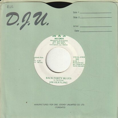 Jim Oertling - Back Forty Blues + The World Of A Woman (Vinylsingle)