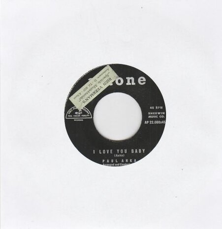 Paul Anka - Tell me that you love me + I love you baby (Vinylsingle)