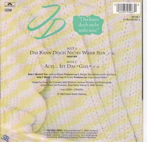 Jurgen Drews - Das Kann Doch Nicht Wahr Sein + Ach.. Ist Das "Geil" (Vinylsingle)