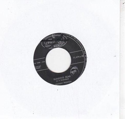 Johnny Preston - Running bear + My heart knows (Vinylsingle)