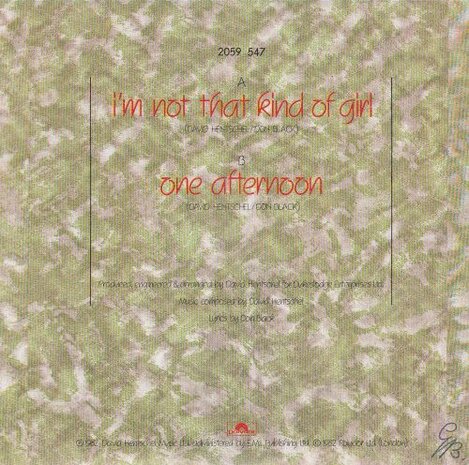 Marti Webb - I'm Not That Kind Of Girl + One Afternoon (Vinylsingle)