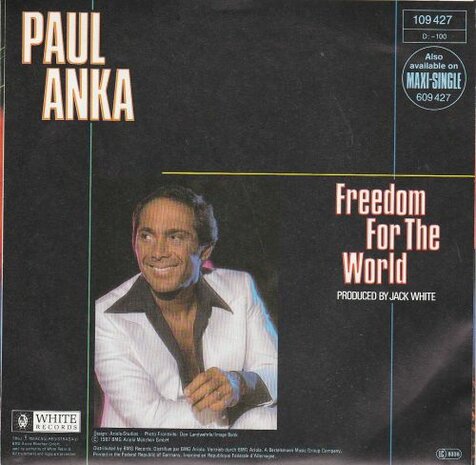 Paul Anka - Freedom for the world + Too young to die (Vinylsingle)