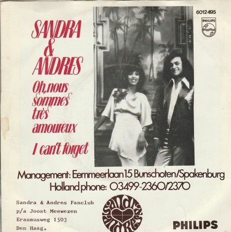 Sandra & Andres - Oh, nous sommes tres amoureux + I can't forget (Vinylsingle)