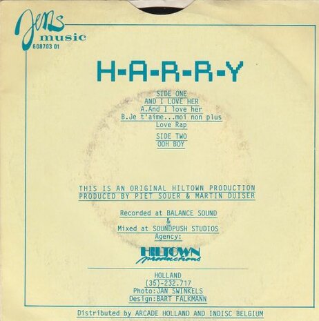 H.A.R.R.Y. - And I Love Her + Ooh Boy (Vinylsingle)